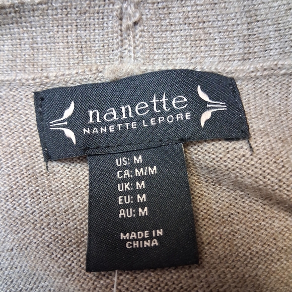 New Nanette Lepore Taupe Open Front Cardigan Women Size M - Picture 2 of 16